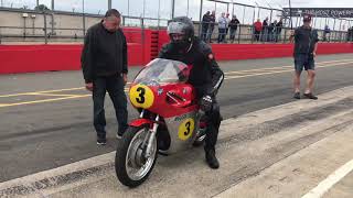 Classic Motorcycle Racing 1972 500cc MV Agusta 3 Agostini Donington Park 2021 [upl. by Atinit81]