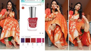 Amezon Lotus 🪷 Red Nail polish honest review How to apply Red Nail Polish [upl. by Dever]