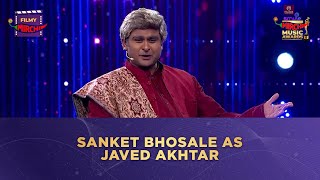 Sanket Bhosale as Javed Akhtar at Smule Mirchi Music Awards 2022 [upl. by Skier]