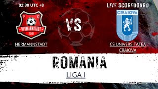 Hermannstadt VS CS Universitatea Craiova ROMANIA Liga I LIVESCORE [upl. by Lark]