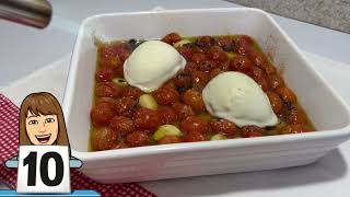 RECEITA RÁPIDA BURRATA COM TOMATES CONFIT uma delícia [upl. by Purdum]