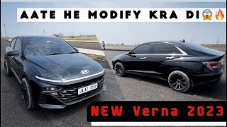 Verna 2023 New Model Aate He Modify kra di😱🔥  Verna 2023  Verna Modified  Verna Black Alloys [upl. by Rourke]