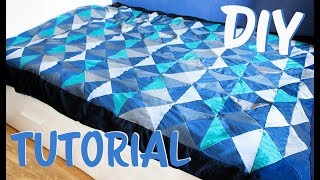 DIY Tutorial Patchworkdecke nähen Ganz einfach eine Patchworkdecke nähen für Anfänger [upl. by Beatrisa]