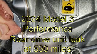 2024 Model 3 Performance Rear Drive Unit Oil Leak [upl. by Nohsav986]