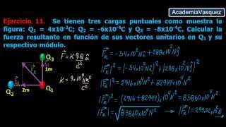 Vectores unitarios Ejercicio 11 ley de coulomb cuarto caso [upl. by Yesrej85]