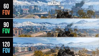 COD Warzone 60 FOV vs 90 FOV vs 120 FOV Gaming Field of View Comparison [upl. by Horgan]