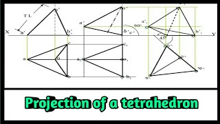 Tetrahedron projection of solids Projection of Tetrahedron  Rn Learning [upl. by Mullins799]