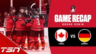 Canada vs Germany  2023 World Juniors Highlights [upl. by Yenduhc]