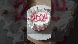 NEW YEAR CAKE SIMPLE subscribe cake 2024shorts [upl. by Anaej922]