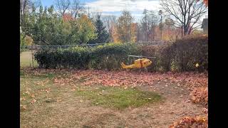 Winona Garden Railway helicopter cleaning up the leafs [upl. by Nekcarb]