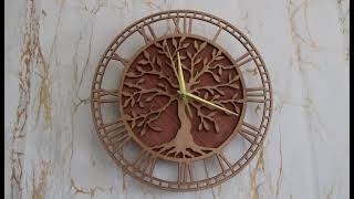 wooden laser cutting wall clock from shenzhen phoenix crafts co ltd [upl. by Eelibuj]