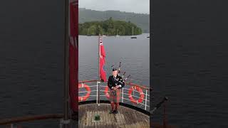 Lone Piper to commemorate DDay Landings 80 years ago windermere lake dday80 [upl. by Jillie]