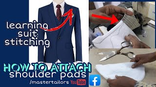 How to attach shoulder pads  how to sew a shoulder pad  tailoring tips [upl. by Sonya]