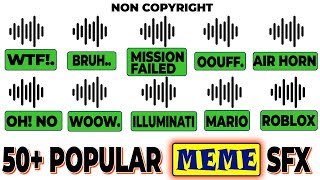 50 Popular Meme Sound Effects For Video Editing  Sound effect no copyright  Sfx meme template [upl. by Ybba]