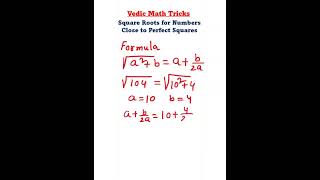 Approximate square root for number close to perfect square maths vedic vedicmaths [upl. by Seuguh]