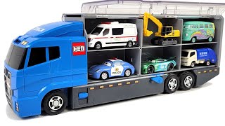 12 Type Tomica Cars ☆ Tomica opening and put in big Okatazuke convoy [upl. by Gittle774]