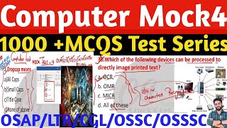 Computer Top 1000 MCQs  Computer Top Selected MCQs OSSSCOSSCOSAPLtr Crack GovtExam Mock Test 4 [upl. by Teresina]