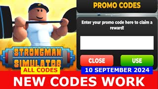 NEW CODES Strongman Simulator ROBLOX  ALL CODES  SEPTEMBER 10 2024 [upl. by Kirit268]