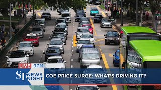 COE price surge  Whats driving it  ST NEWS NIGHT [upl. by Ynnol]