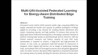 Multi UAV Assisted Federated Learning for Energy Aware Distributed Edge Training [upl. by Low]