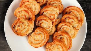 Salmon And Cream Cheese Puff Pastry Pinwheels [upl. by Ahsetan329]