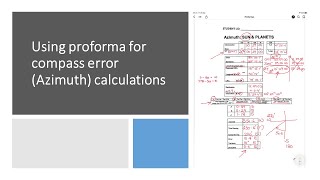 How to use Proforma for Compass Error Azimuth calculations [upl. by Otrevlig]