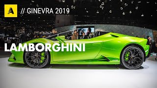 Lamborghini al Salone di Ginevra 2019  Aventador SVJ Roadster e Huracan Evo [upl. by Mirabel]