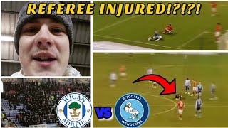 110TH MINUTE WINNER REFEREE GOES OFF INJURED FAN REPLACES OFFICIAL  MORE  Wigan vs Wycombe [upl. by Currie]