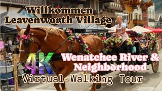 usa Willkommen LEAVENWORTH Bavarian Village on the Cascade Mountains a Relaxing Waking Tour on Foot [upl. by Noyahs]