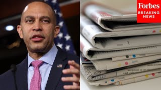 Hakeem Jeffries Asked About Layoffs In The News Industry [upl. by Lesak]