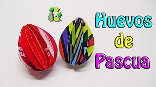 Huevos de Pascua decorativos  Con PAPEL Reciclaje Ecobrisa [upl. by Lauer]