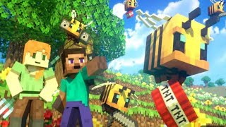 BEES FIGHT  Alex and Steve Life Minecraft Animation [upl. by Rotman]