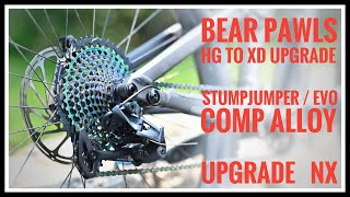 SRAM NX upgrade  Bear Pawls freehub upgrade to XD driver Specialized Stumpjumper Evo Comp Alloy [upl. by Atarman991]