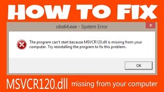 How To Fix MSVCR120dll is Missing from Your Computer 100  Solve [upl. by Helbonnah]