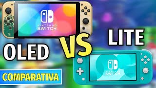 ¿Cuál es más Grande Nintendo Switch Lite Vs Nintendo Switch Oled [upl. by Burra870]