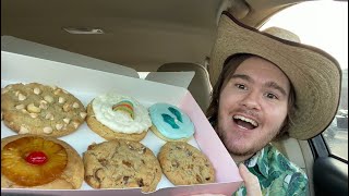 CRUMBL COOKIES REVIEW 62 Pineapple Upside Down Coconut Cake Shark Macadamia Nut Sea Salt Toffee [upl. by Seldan]