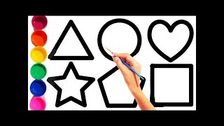 Shapes drawing for kids Learn 2D shapes Colors for toddlers  Preschool Learning part 12 [upl. by Henri]