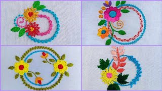 4 Gorgeous Exclusive Round Cushion Bedsheet Table Cloth Design Embroidery Tutorial [upl. by Puglia43]