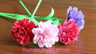 Easy way To Make Carnation Paper flower  DIY  Paper Craft [upl. by Tobey]