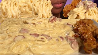 ASMR FOOD CHEESY CREAMY ALFREDO PASTA [upl. by Yticilef493]