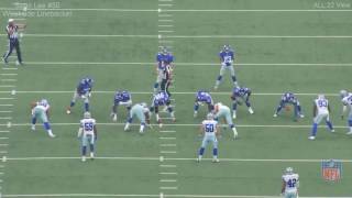 Sean Lee 50 Weakside Linebacker All 22 Study Film Week 12 2016 HD [upl. by Odrareve]