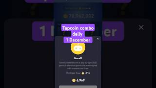 Tapcoin Combo daily 1 December Tap Coin 🪙tapcoin tapcoinsdailykombo [upl. by Auqenet]