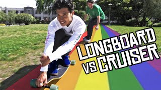 LONGBOARD VS CRUISER BOARD [upl. by Anaitak25]