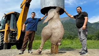 Roasting a Whole Giant Ostrich Under a Barrel The Unique Recipe Taking the Internet by Storm [upl. by Jump]