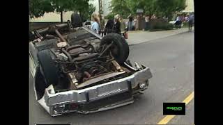 AMC Matador amp VW Rabbit crash and then rolls over a Chevy Vega [upl. by Molahs]