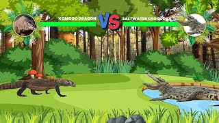 Komodo Dragon Vs Saltwater Crocodile [upl. by Tacklind508]