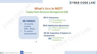 NIST Notes quotWhats New in NISTquot Part1 Supply Chain Resource Management SR [upl. by Humfrey203]