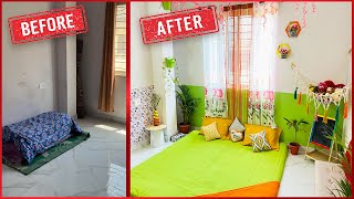 Extreme Bedroom Makeover without Bed Renter friendly Bedroom Makeover low budget [upl. by Pansir]