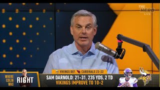 THE HERD  Colin Cowherd EXCITED Sam Darnold Is LEADING Minnesota Vikings To Be A Top Contender [upl. by Drida]