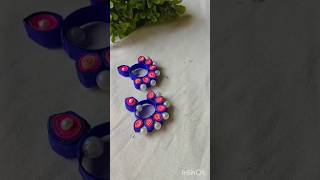 DIY quilling strips earrings 😱diy shortsviral youtubepartner art [upl. by Ymmit]